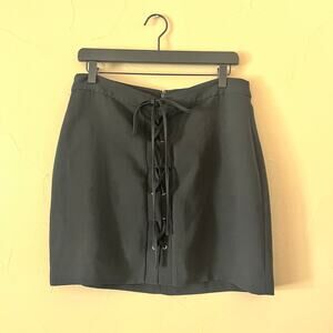 Madewell Black Lace-Up Mini Skirt: Size 10